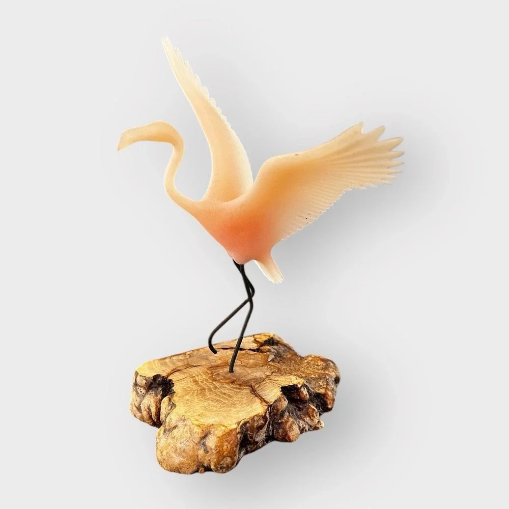 Vintage John Perry Flamingo‎ Sculpture 1986 signed